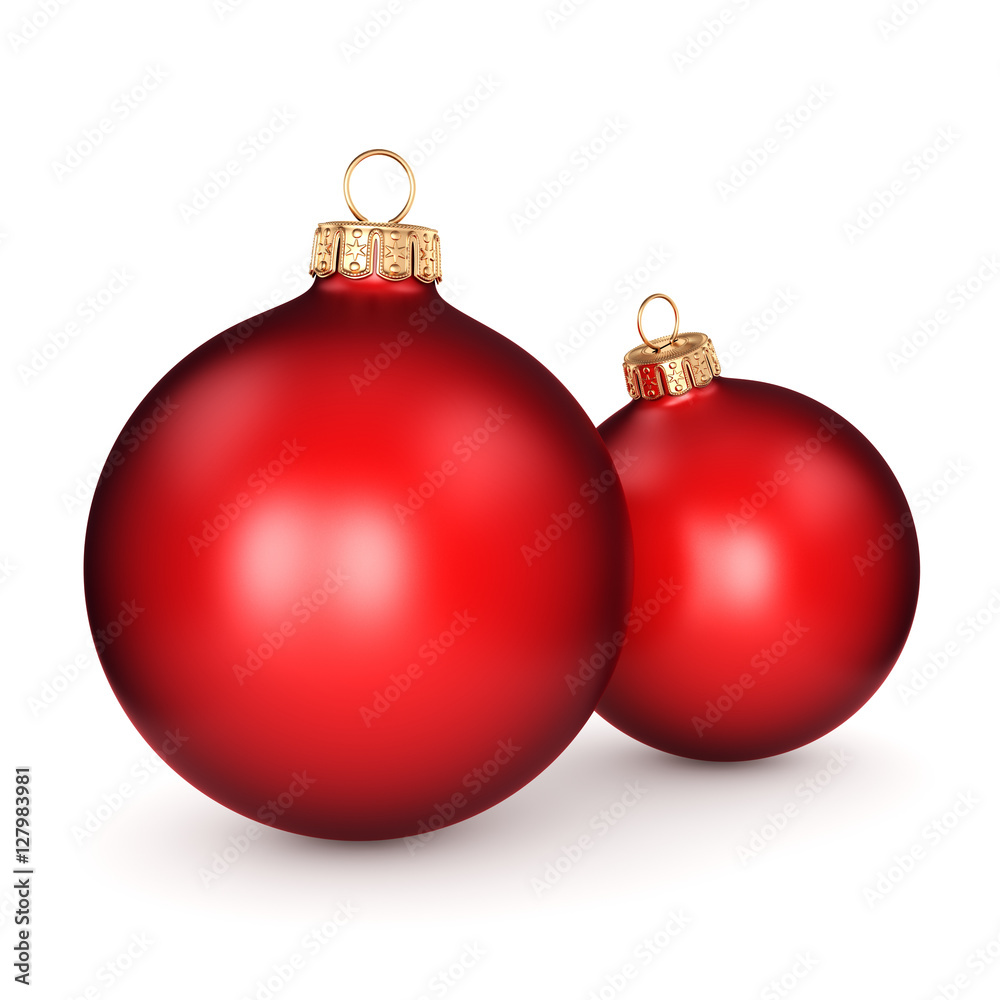 3D rendering red Christmas ball 3D rendering red Christmas ball