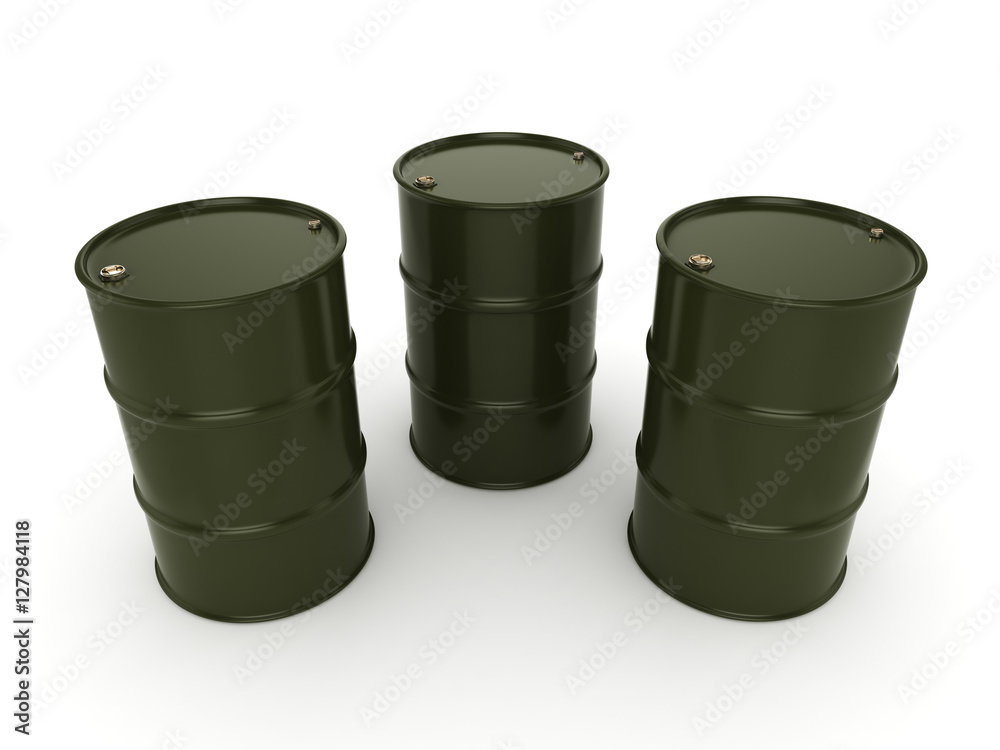 3D rendering khaki barrels 3D rendering khaki barrels
