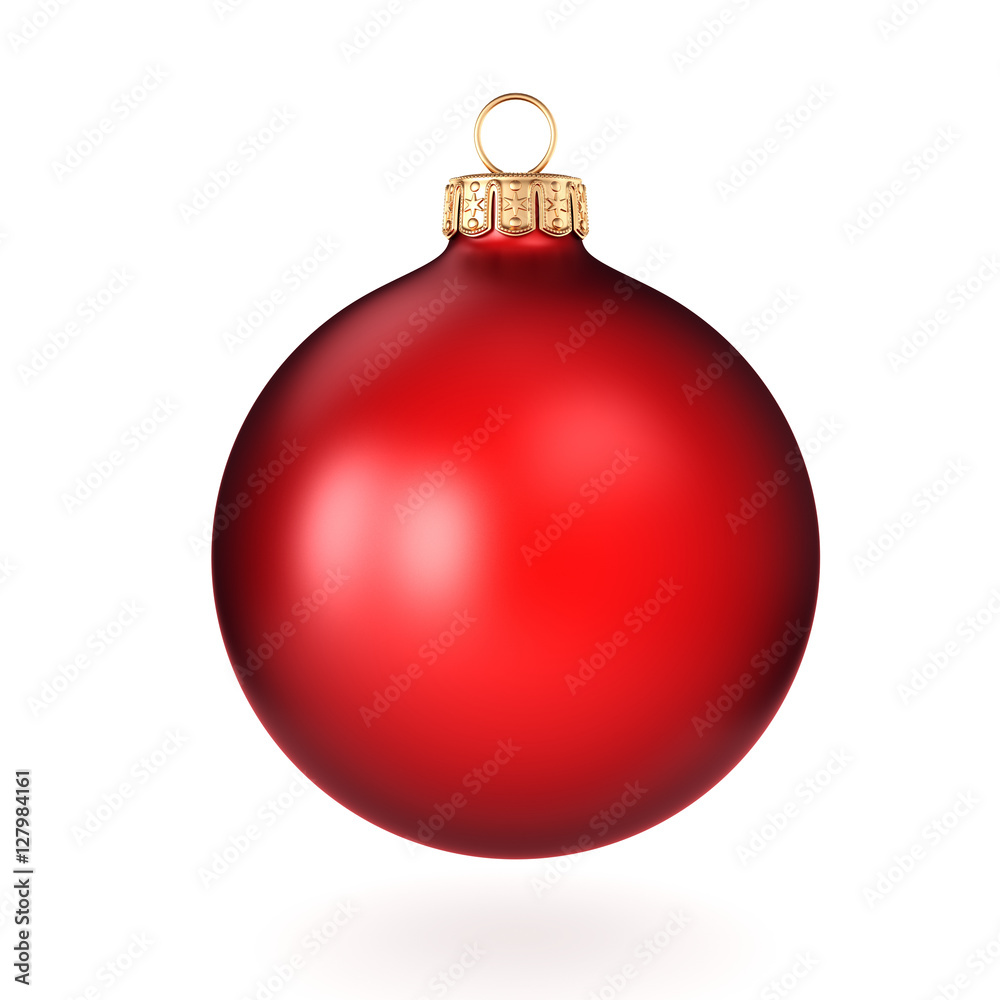 3D rendering red Christmas ball 3D rendering red Christmas ball
