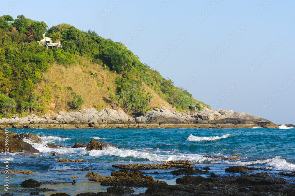 view from Leam Phomthep Cape to leaft side on sunny day, Phuket,