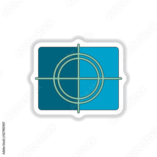 Vector illustration in paper sticker style frame and focusing screen