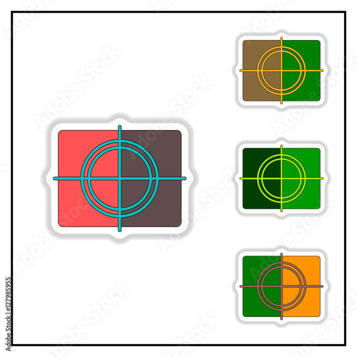 Collection of Vector illustration in paper sticker style frame and focusing screen