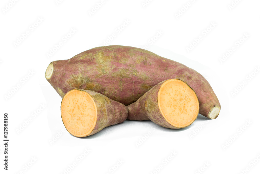 Sweet potato isolated on white background