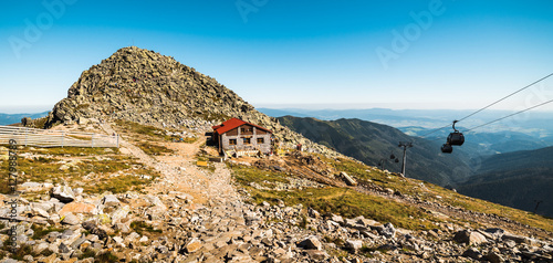 Mount Chopok in Low Tatras National Park with Mountain Hut and Cableway photo