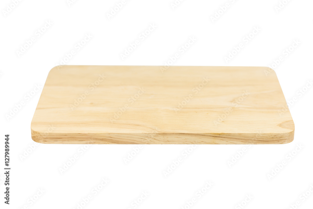 Empty top of wooden shelf isolated on white background. For prod Empty top of wooden shelf isolated on white background. For prod