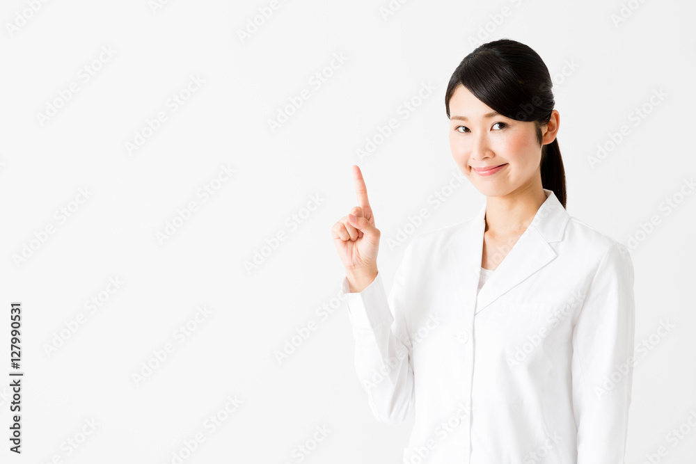 portrait of young asian doctor showing isolated on white background portrait of young asian doctor showing isolated on white background