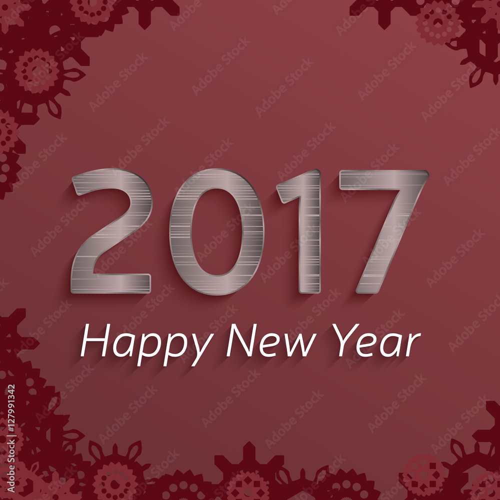 digital happy new year 2017 text design.