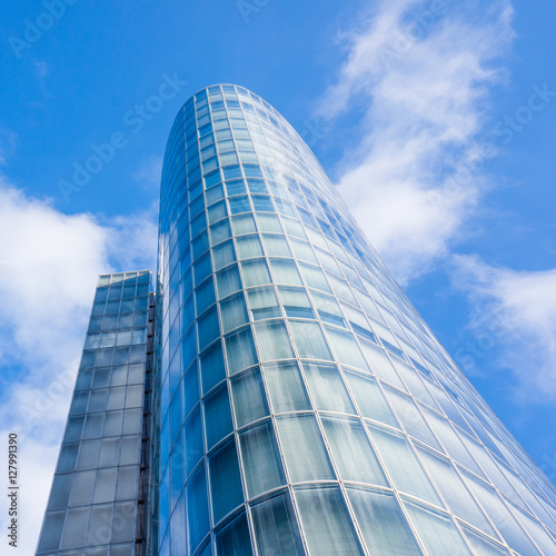 Office building close up. Wall of office building. Glass Wall