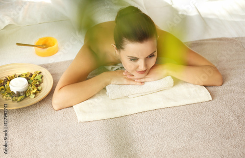 Young beautiful woman relax...