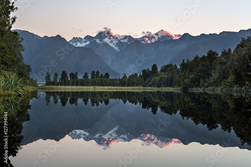 Lake Matheson (Mt Cook in the background), Westland, New Zealand photo