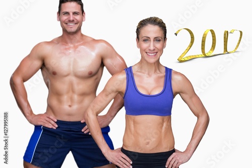 Composite image of bodybuilding couple © vectorfusionart