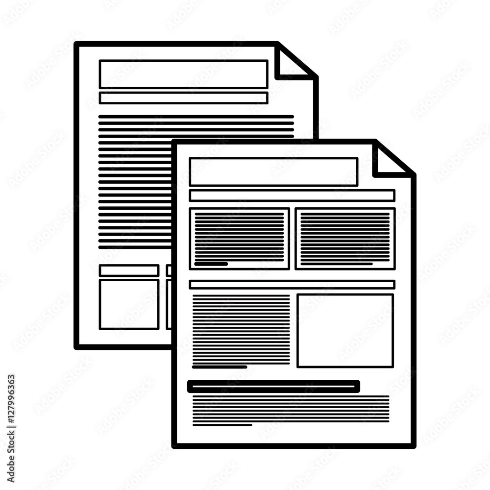 Piece of paper icon. Document data archive office and information theme. Isolated design. Vector illustration