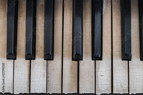 Old piano keyboard background