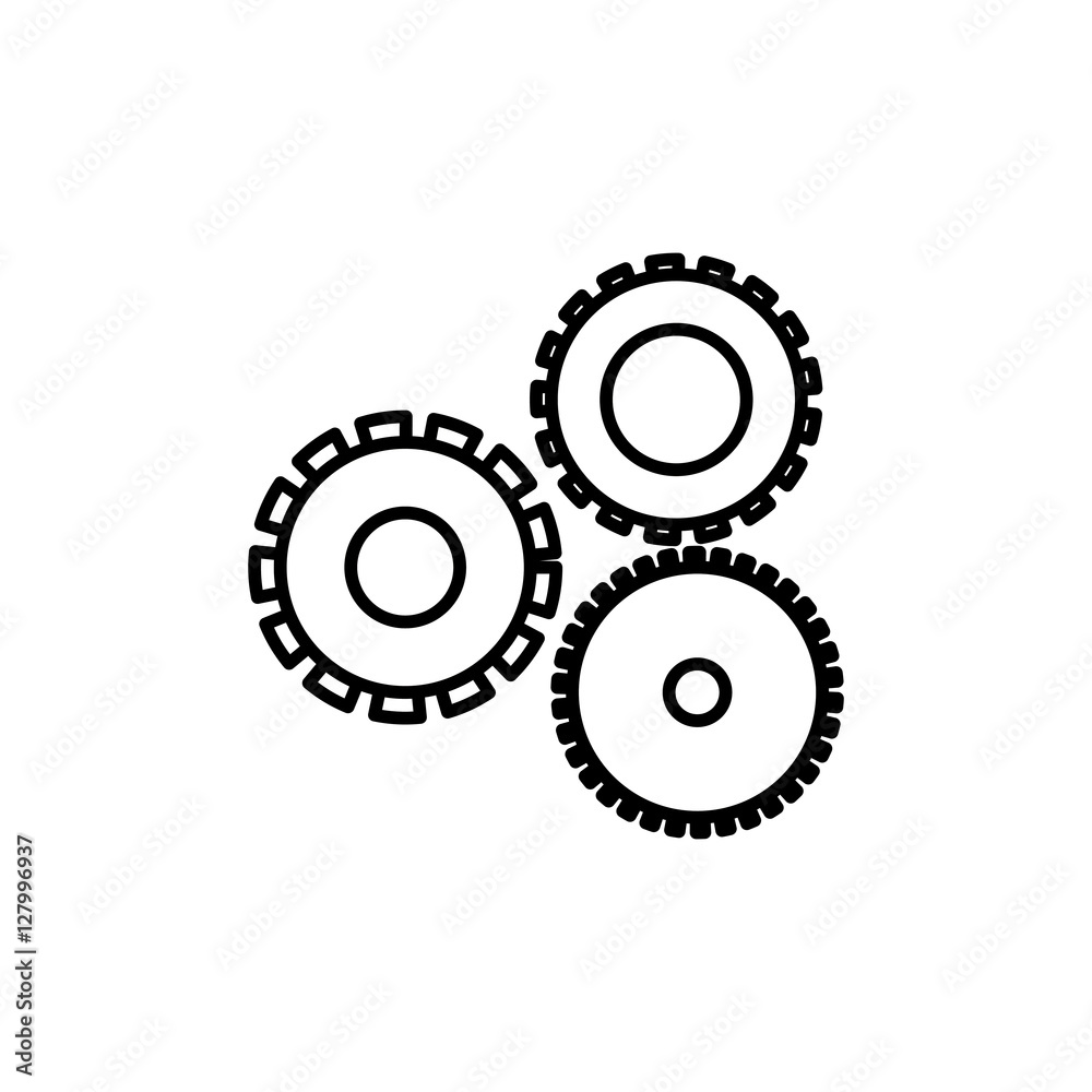 Gear icon. Machine part technology industry and wheel theme. Isolated design. Vector illustration Gear icon. Machine part technology industry and wheel theme. Isolated design. Vector illustration