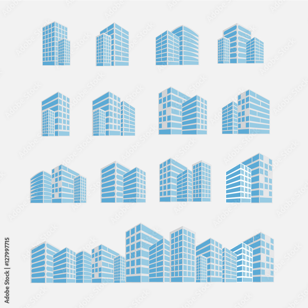 set of building icon vector illustration