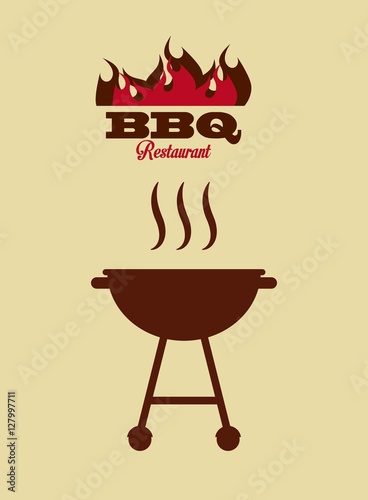 silhouette of barbecue grill. colorful design. vector illustration
