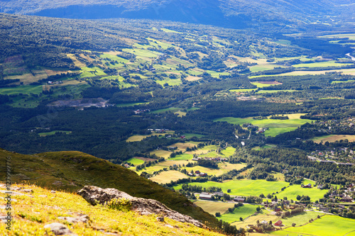 Oppdal mountain valley landscape background