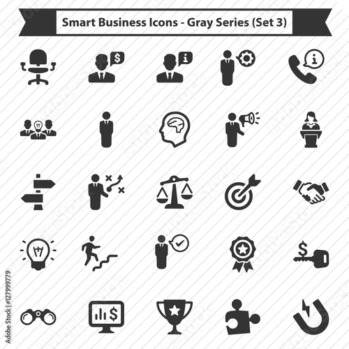 Smart Business Icons - Gray Series (Set 3)