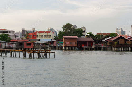 GEORGETOWN  PENANG  MALAYSIA - APRIL 18  2016  Lee Jetty is a small village built on water by the Chinese clan in the 19th century  as they could not get land.