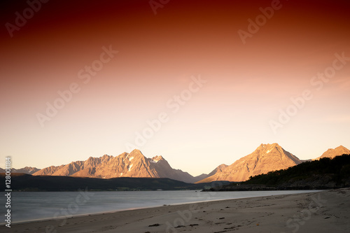 Classic Norway mountains landscape background