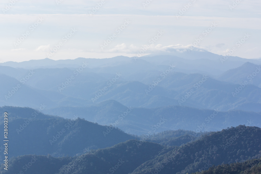 Morning View from Mountain, Pha Daeng National Park in Chiangmai Morning View from Mountain, Pha Daeng National Park in Chiangmai