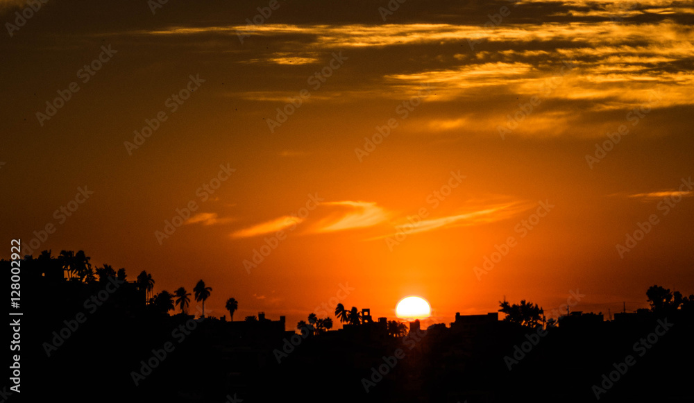 sun set in Mexico