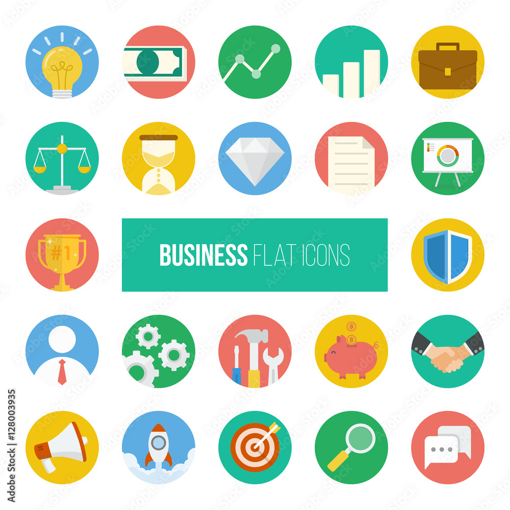 Business Flat Icons.