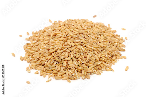 Pile of Whole Oats Isolated on White Background