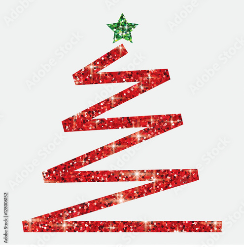 Glitter simple Christmas tree in vector format.