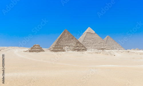 pyramids with a beautiful sky of Giza in Cairo  Egypt.