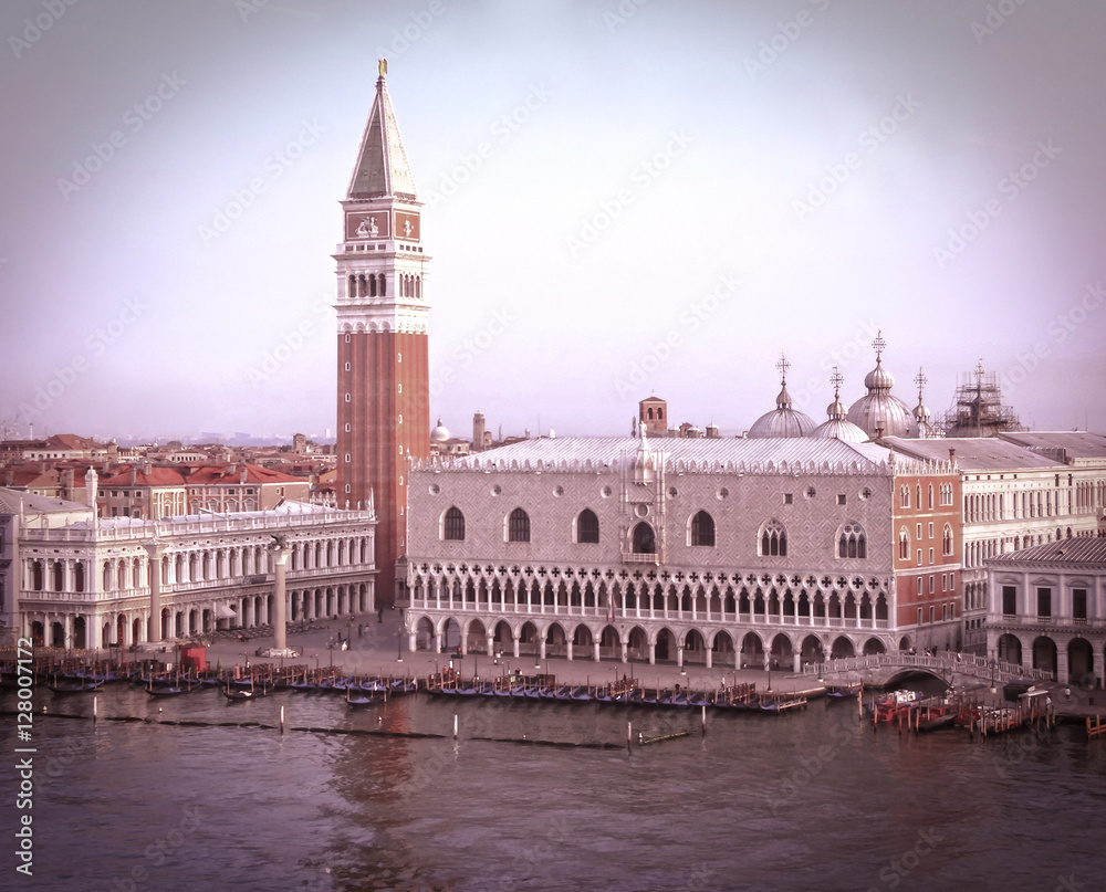 The toned image in retro stile of Piazza San Marco in Venice