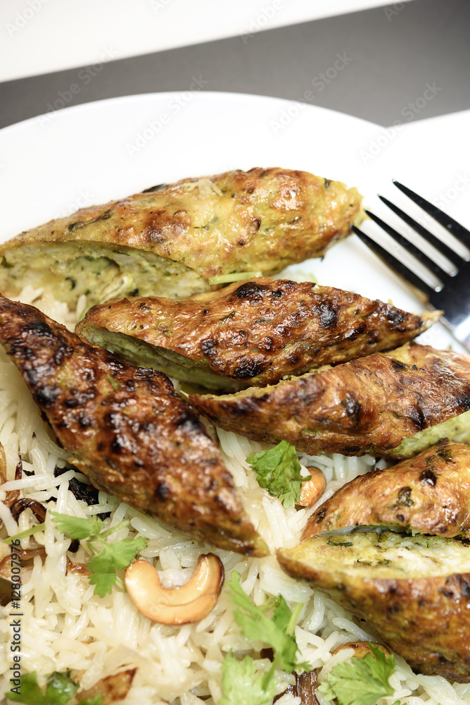 Chicken kabab with rice Chicken kabab with rice