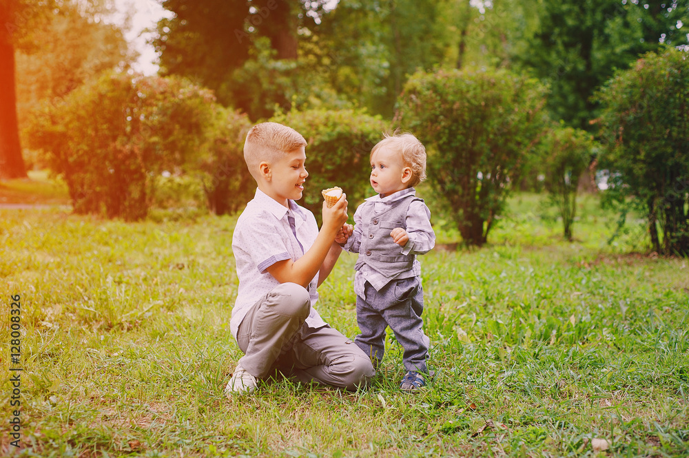 Fototapeta premium boys for a walk
