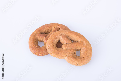 Cookie or Biscuit pretzel on a background.