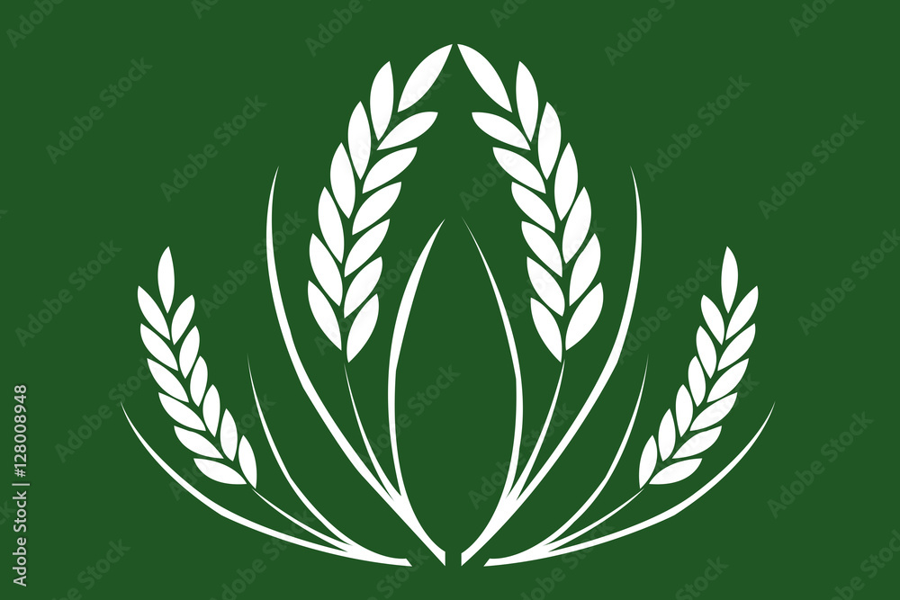 Agriculture Industry Rice icon on green background 