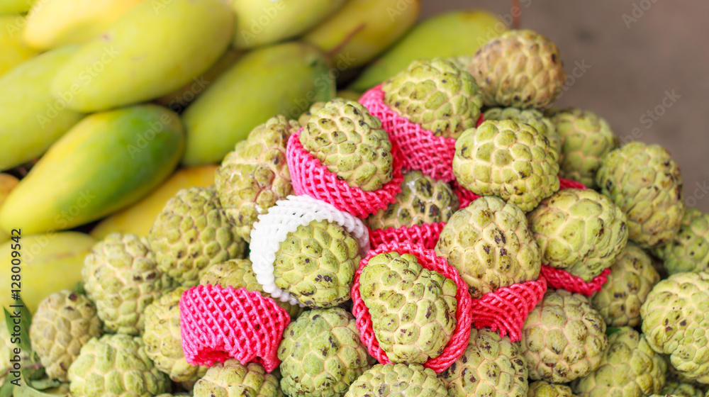 Fototapeta premium Custard apple in fresh marke