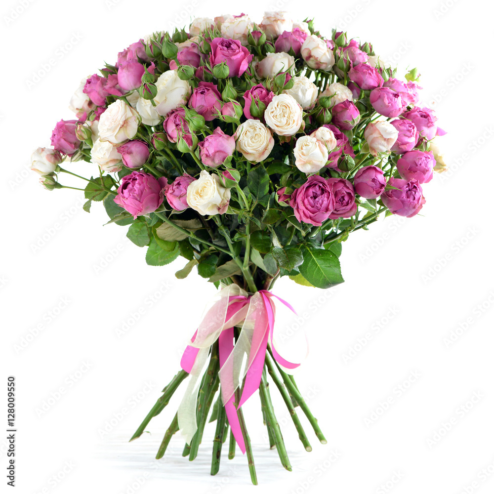 Fototapeta premium bouquet of flowers from Peony rose, isolated on white background