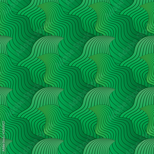 Color seamless abstract hand-drawn pattern, waves background
