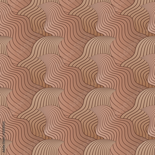 Color seamless abstract hand-drawn pattern, waves background