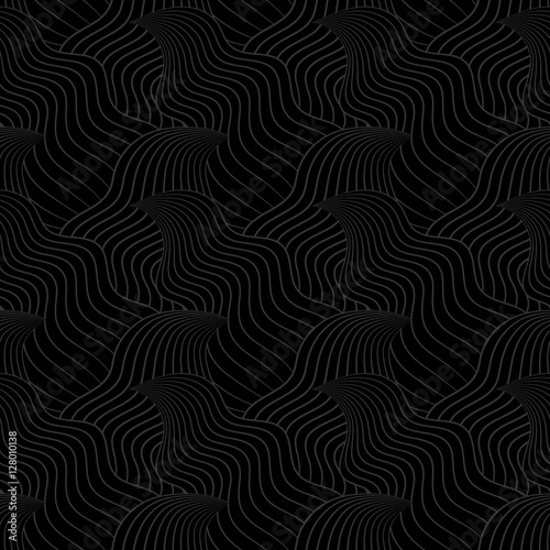 Color seamless abstract hand-drawn pattern  waves background