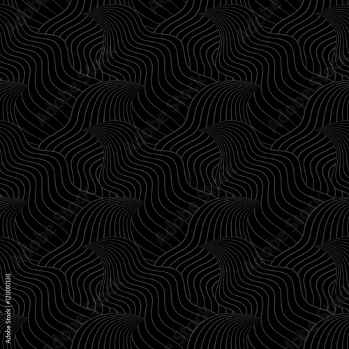 Color seamless abstract hand-drawn pattern, waves background