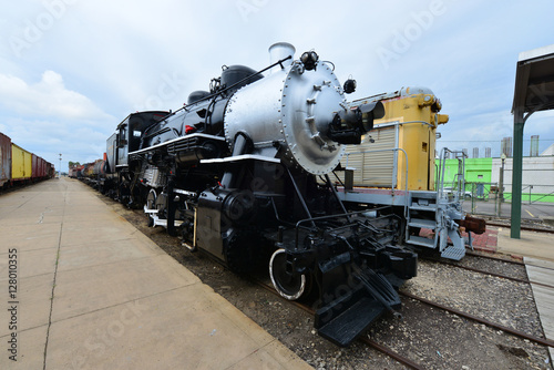 A vintage American steam locomotive.