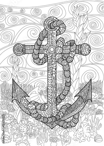 Black and white illustration of an anchor