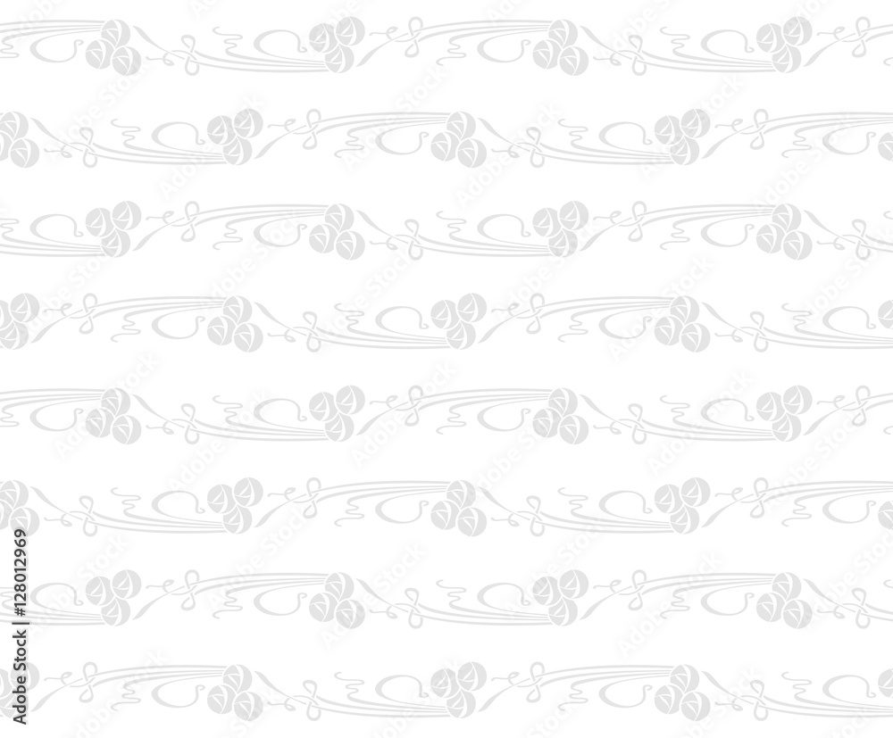 Gray stylized rose with leaves on a white background. Seamless floral pattern Gray stylized rose with leaves on a white background. Seamless floral pattern