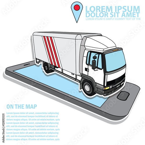 vector delivery cargo truck in transport business