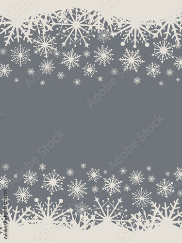 Dark grey and white Christmas snowflake banner