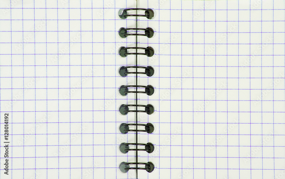 Open notebook paper page