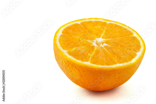 cut orange isolated on white background