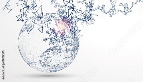 World map point, line, composition, representing the global, Global network connection,international meaning.