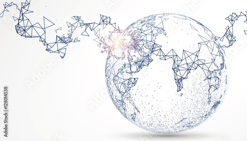 World map point, line, composition, representing the global, Global network connection,international meaning.